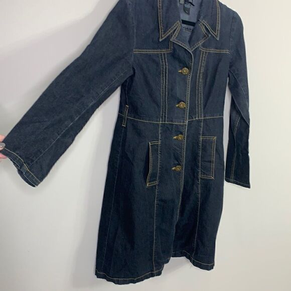 Bisou Bisou jean denim dress size medium button up (pc1) - Picture 2 of 9
